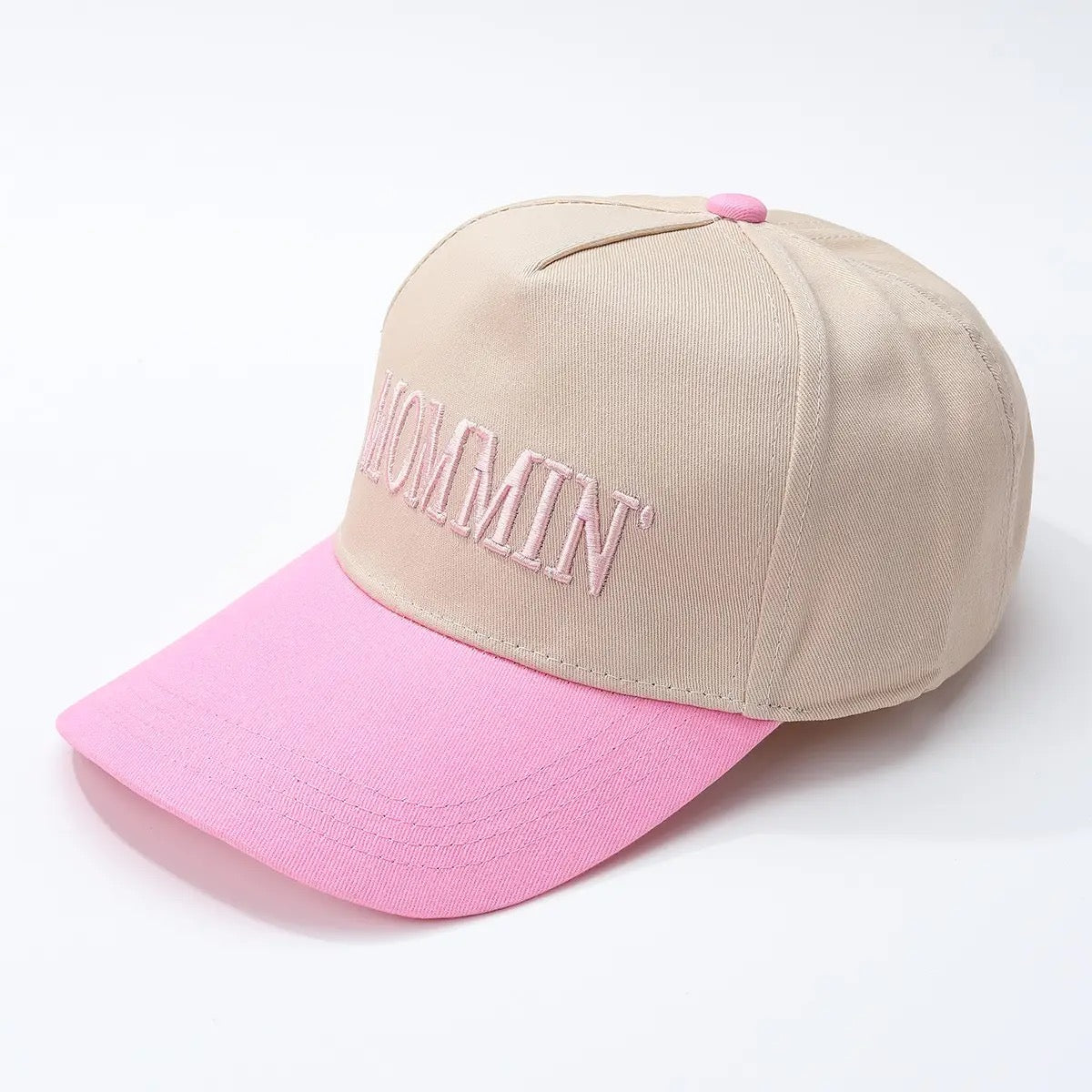 Cream-Colored Pink Baseball Hat MOMMIN