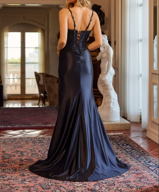 Sweetheart Neckline Gown with Embellished Corset