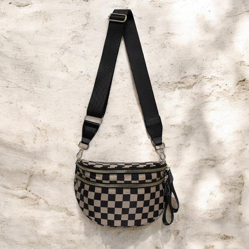 Crossbody Zipper Removal Strap Sling Bum Bag (Black)