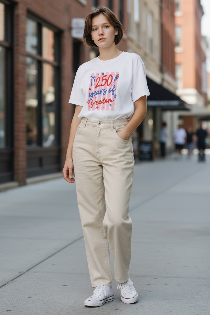White "250 Years of Freedom" T-Shirt