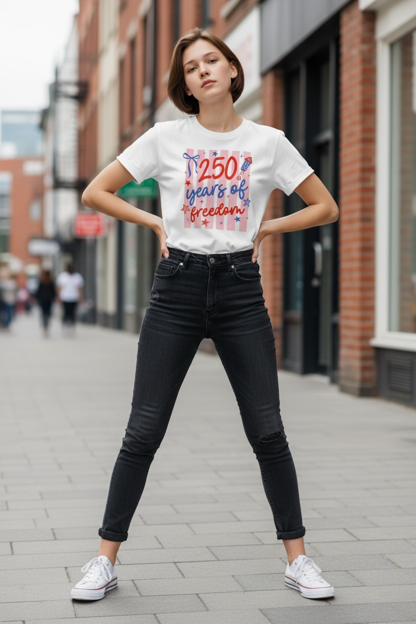 White "250 Years of Freedom" T-Shirt
