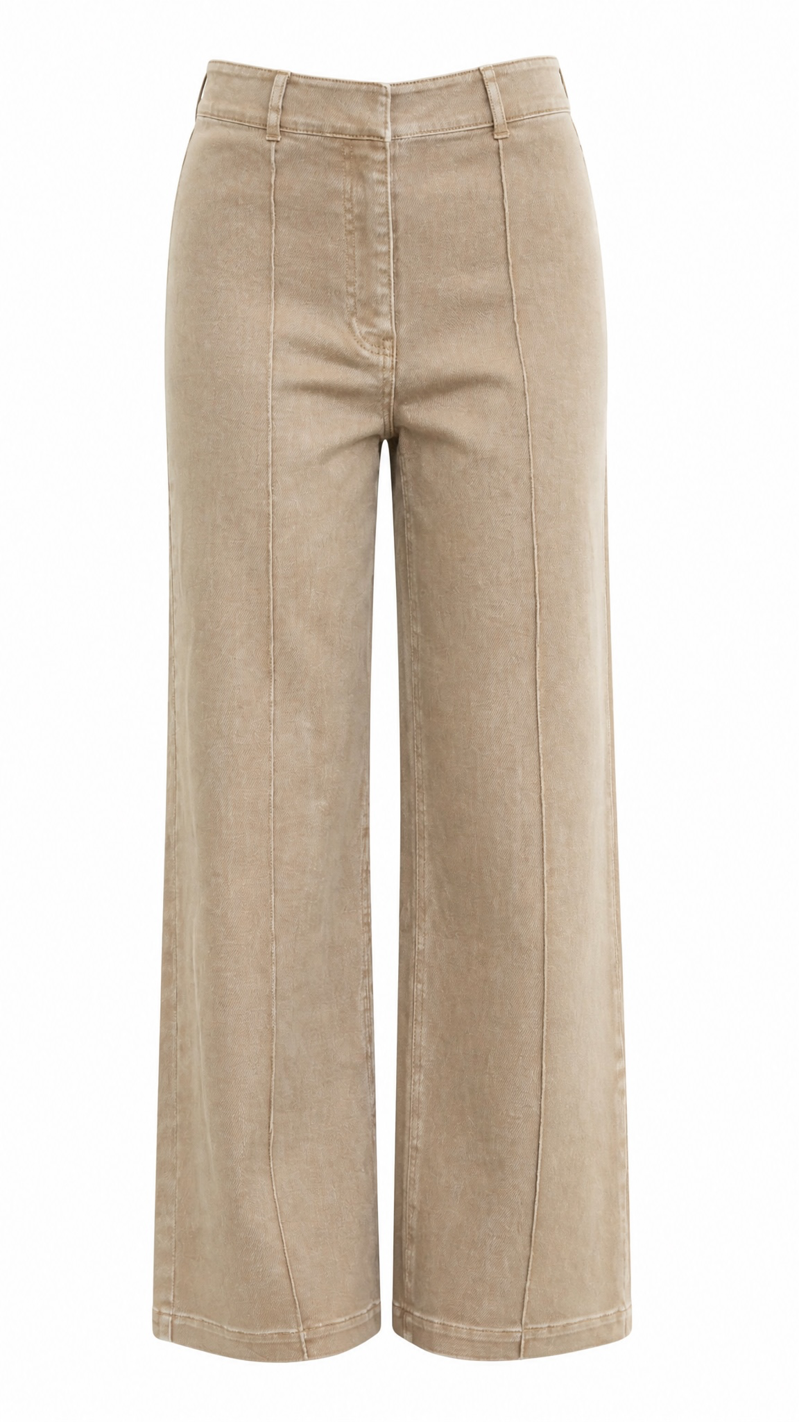Women's Front Seam Wide Leg Mocha Denim Pants