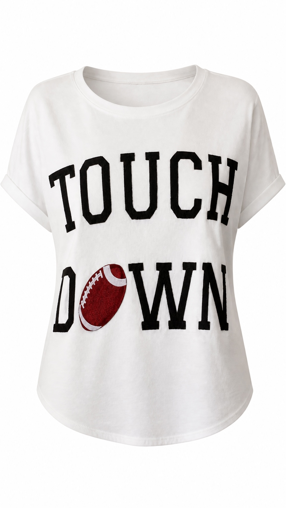 Ivory / Black letters Gameday Touch Down Top
