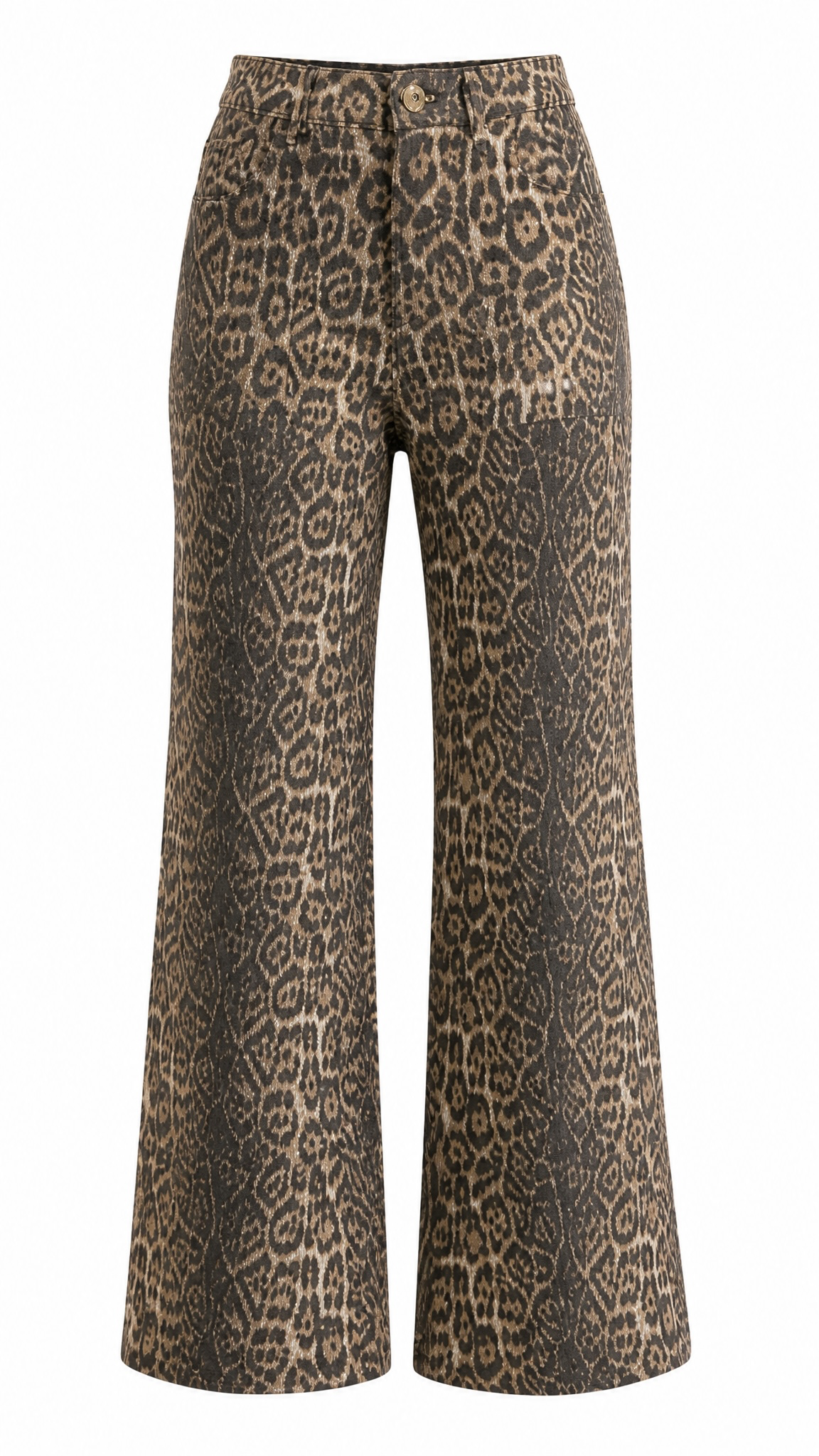 Woman's Leopard Print Flare Jeans