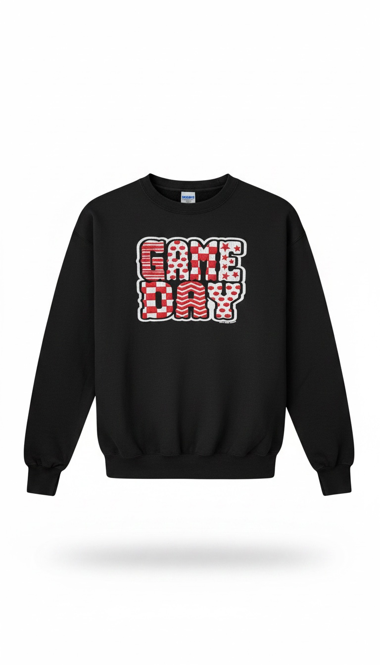 Women's Puff Letter w/Glitter Polka Dots Sweat Top