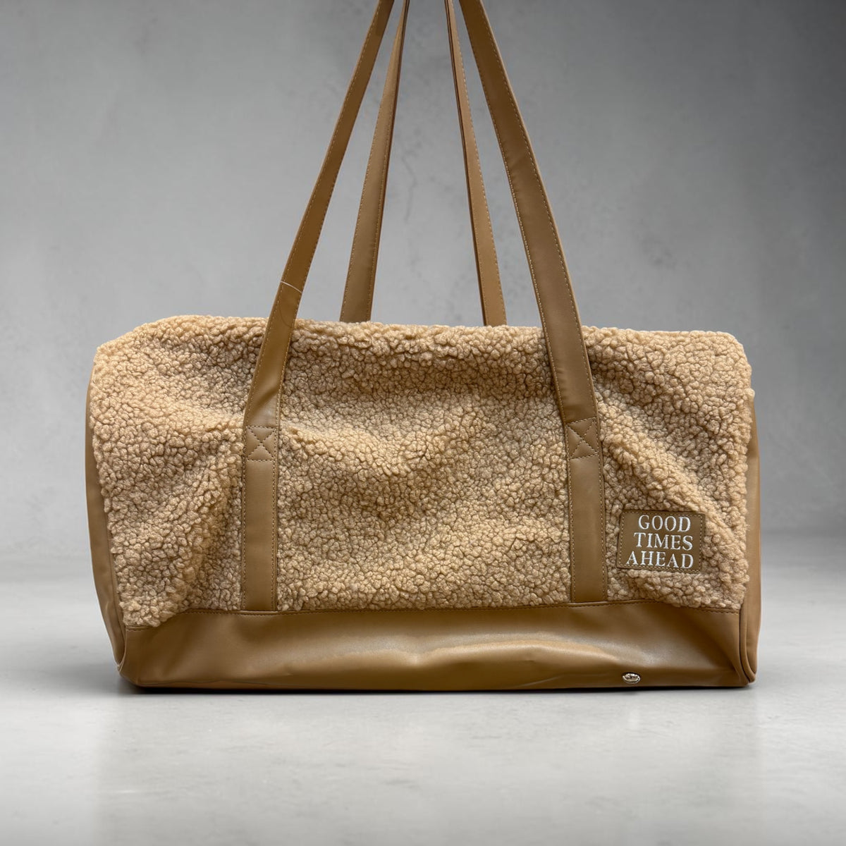 "Good Times" Sherpa Teddy Duffle Bag