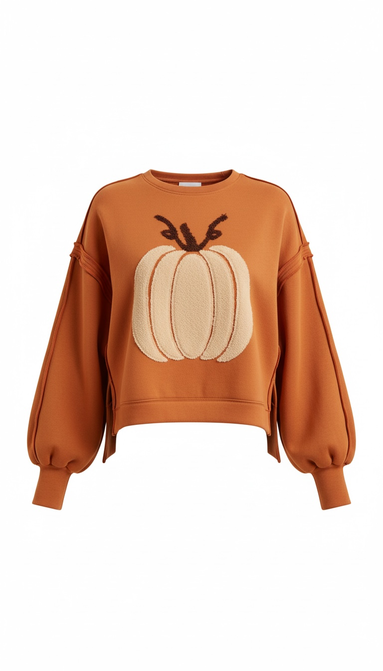Women's Thanksgiving Oversized Pumpkin Patch Pullover Sweatshirt