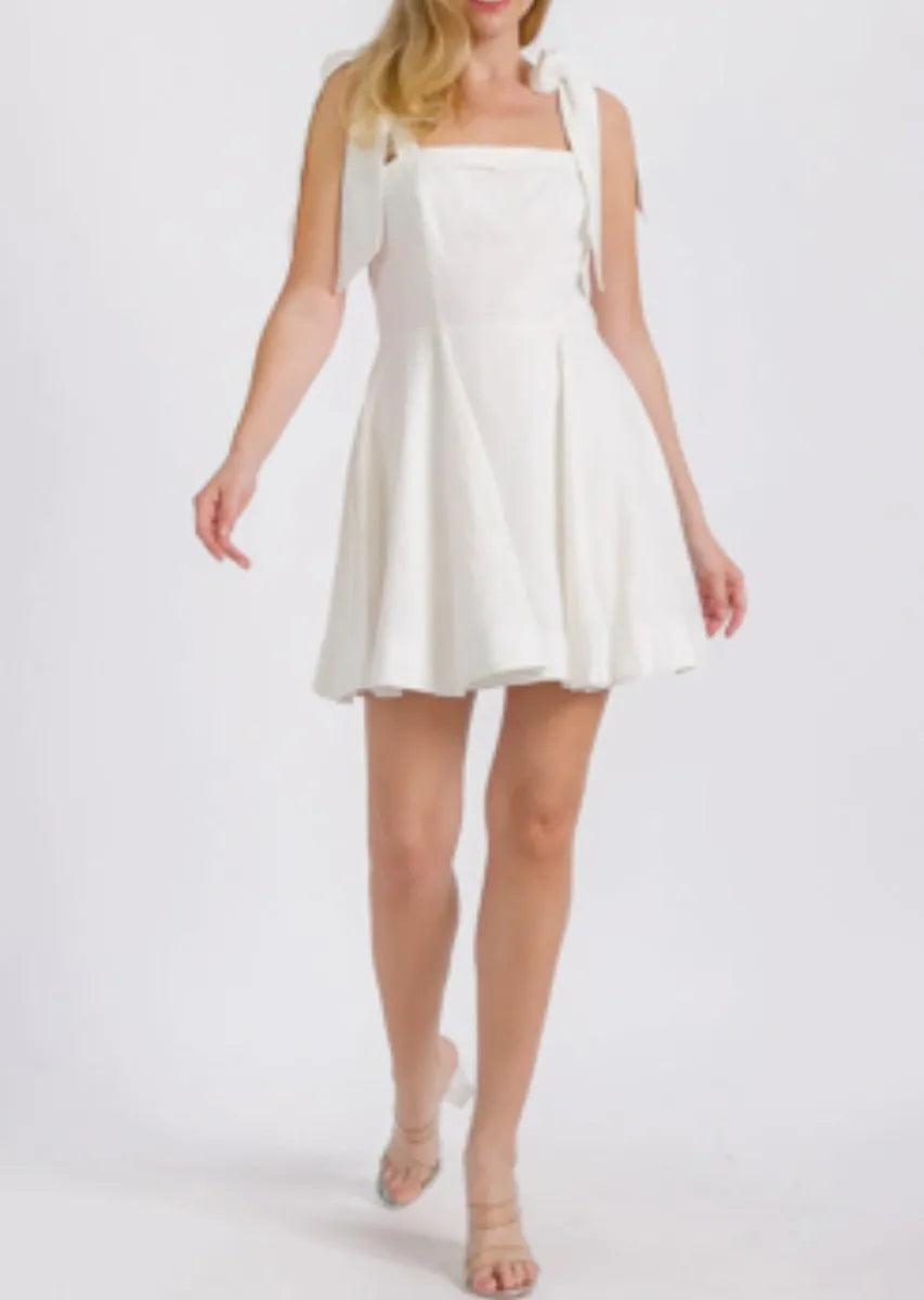 White Linen Mini Dress - Sold out