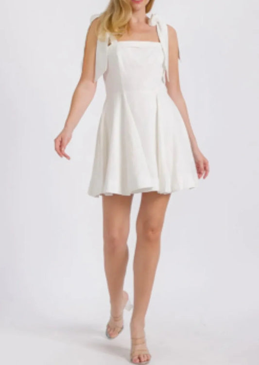 White Linen Mini Dress - Sold out