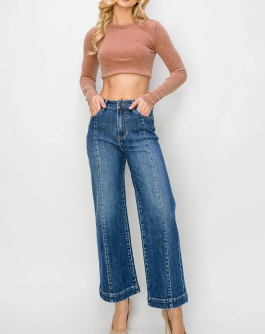 Risen Jeans High Rise Ankle Wide Jeans