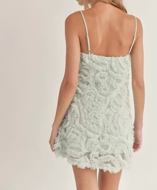 Textured Tulle Mesh Mini Dress