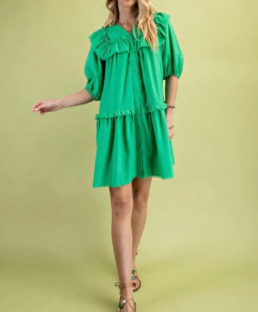 Half Sleeve Button Up Dress - Sold Out