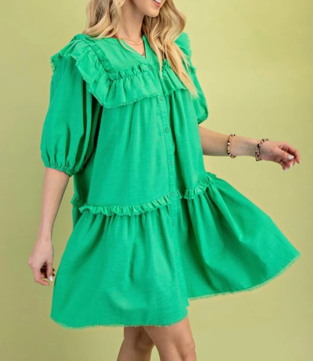 Half Sleeve Button Up Dress - Sold Out
