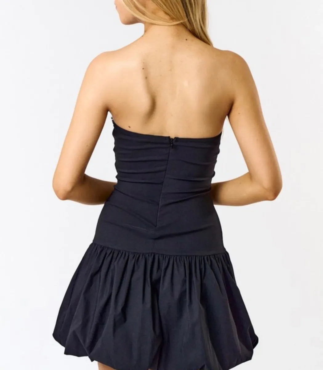 Bubble Hem V-wire Tube Dress - Sold Out