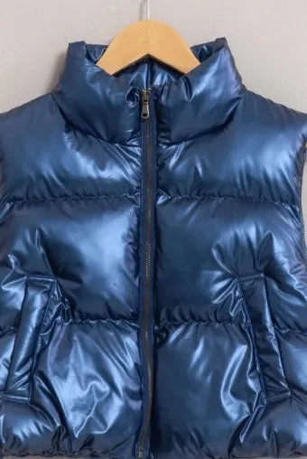 Metallic Puffer Vest (Blue) - Sold Out