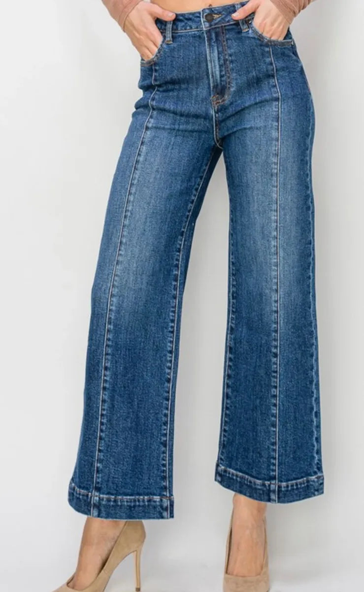 Risen Jeans High Rise Ankle Wide Jeans