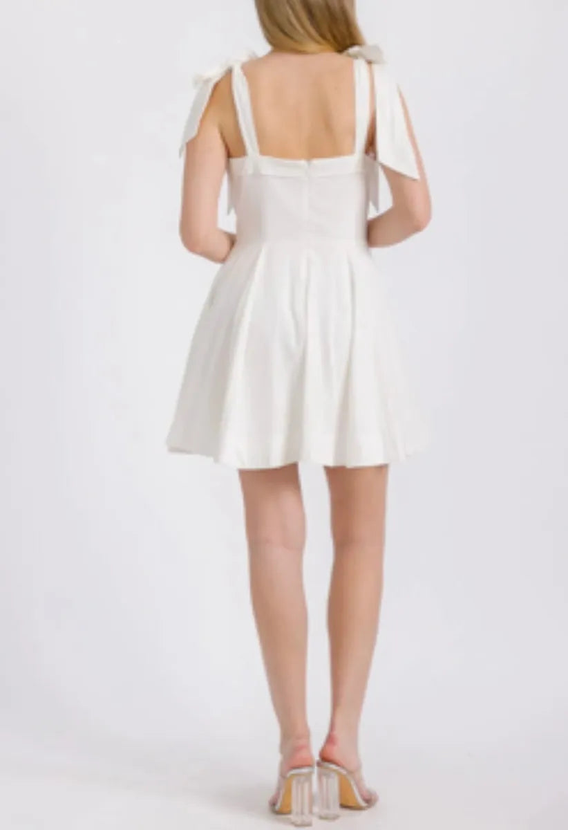 White Linen Mini Dress - Sold out